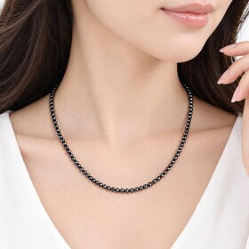 テラヘルツ鉱石 ミラーカットネックレス 4mm アジャスター付 テラヘルツ波