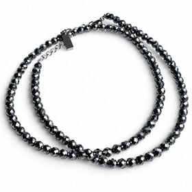 テラヘルツ鉱石 ミラーカットネックレス 4mm アジャスター付 テラヘルツ波