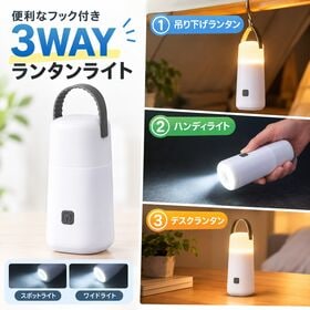 フック付き3wayLEDライト | 使い方も点灯パターンも3WAY！吊り下げライトにもなり、様々なシーンで使える多用途ライト！