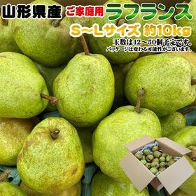 【早出し】【約10kg(42-50玉入り 】ご家庭用 ラフランスS~Lサイズ | 西洋梨の女王！とろけるような口当たりと上品な味わい♪※不揃い・変形・擦れ傷等あり