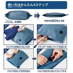 【2個セット】巻くだけ簡単！マチ付き圧縮バッグ