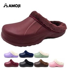 【レッド/29.0cm】ボアサンダル 暖かい 冬用 スリッパ 防水 室内外兼用 1534 | ふわふわボアで足元あったか。サッと履けて、室内からちょっとした外出まで快適な冬用サンダル。