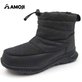 【ブラック/29.0cm】スノーブーツ 防寒 ボア 撥水 軽量 ショートブーツ 男女兼用 YF802 | ふんわりボアで足元あったか。撥水加工と調整可能な履き口で、冬のお出かけを快適にサポートする