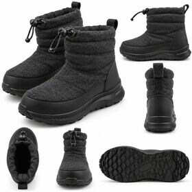 【グレー/25.0cm】スノーブーツ 防寒 ボア 撥水 軽量 ショートブーツ 男女兼用 YF802