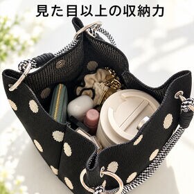 「ブラック」ニットミニトートバッグ