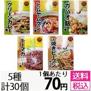 タイの台所5種セット(グリーンカレーの素、トムヤムクンの素、ガバオ飯の素、キーマカレーの素、タイ焼きビーフンセット)