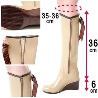 ベージュ・23.0cm】レインブーツ（ロングタイプ）を税込・送料込でお
