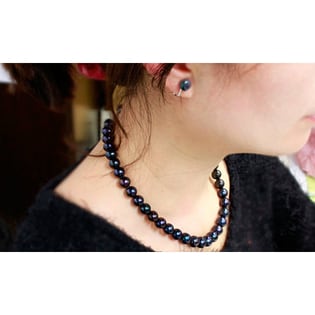 鑑別書付 ブラックフォーマル 黒パール4点セット ピアスを税込 送料込でお試し サンプル百貨店 Amazing Grace