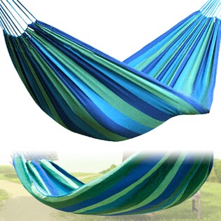 【ブルー】お部屋やお庭でのんびりリゾート気分☆帆布ハンモック