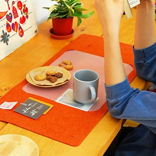 【オレンジ】フェルトデスクマット