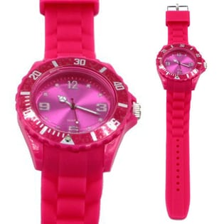 【ショッキングピンク】腕時計 カラフルウォッチ ダイバーズデザイン