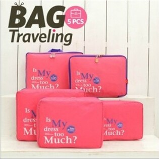 【ピンク】旅行に最適！トラベルポーチ５点セット☆防水機能付き