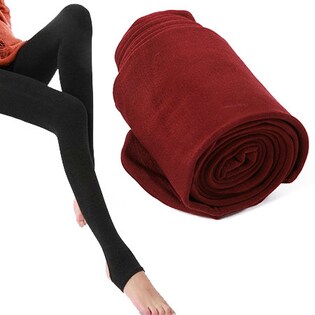 【ワインレッド】裏起毛 トレンカ2枚セット