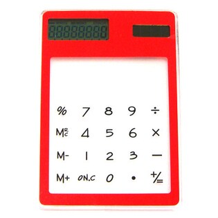 【レッド】スケルトン電卓2個セット（2個目のカラーはランダム）