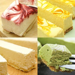 レアチーズケーキバー(4種/プレーン、マンゴー、抹茶、イチゴ)2kg