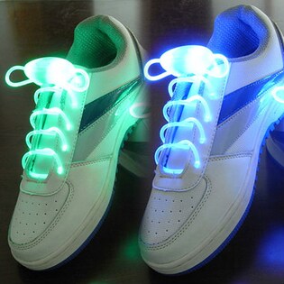 【ブルーxグリーン】【2個セット】交通安全光る靴紐