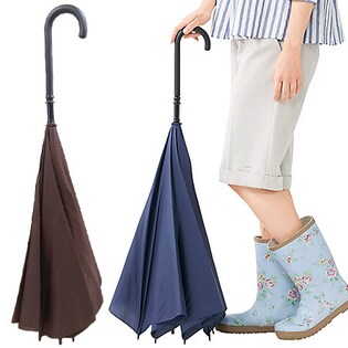 使って便利！さかさま傘【ブラウン】