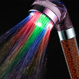 電源不要☆水圧で七色に光る♪シャワー ヘッド