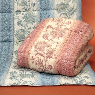 高級花柄抗菌羽毛布団