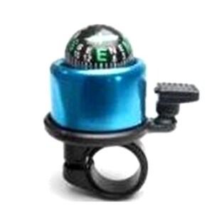 【ブルー】コンパクトでとってもオシャレ！自転車用コンパス付きベル