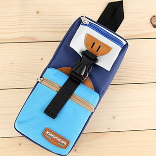 【ブルー】かわいいリュック型ふでばこ！手提げ付きで持ち運びも楽チン！