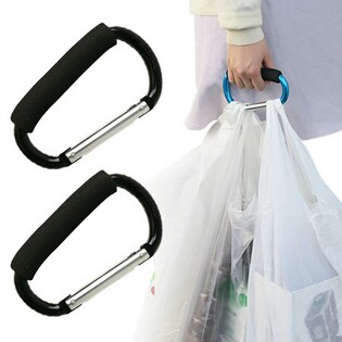 【ブラック】買い物袋おまとめグリップ 単色2個セット