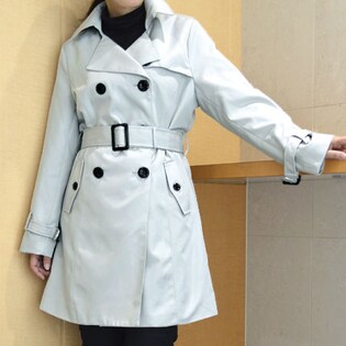 ライトグレー L トレンチコート レディース ダブルを税込 送料込でお試し サンプル百貨店 フレッチェエスポワール