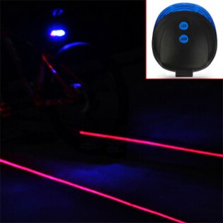 【ラウンドブルー】自転車の事故防止に！自転車LEDレーザーテールライト