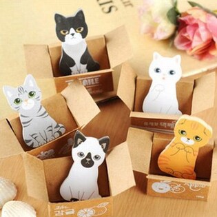 かわいい猫ふせん デスクに並べて癒される 300枚セット