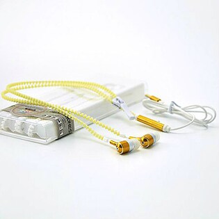【イエロー】夜光るジッパーイヤホン