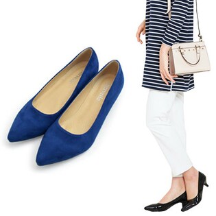 【ロイヤルブルー（スエード）／38】ぴったりフィット美脚パンプス
