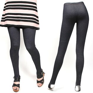 【デニム柄】トレンカ2足セット