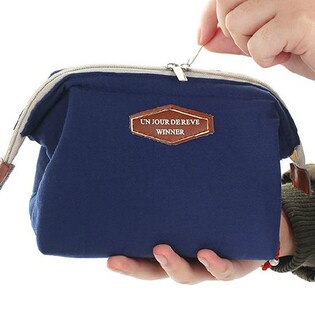 ネイビー 立体コスメポーチ