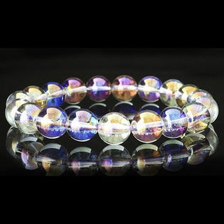 パープルオーラ水晶ブレスレット Lサイズ