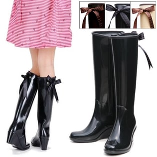 【ブラック・24.5cm】レインブーツ（ロングタイプ）