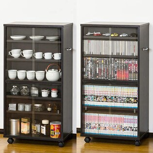 送料無料！CDビデオ収納 ワイド型 ブラウン CDビデオ収納 ワイド型