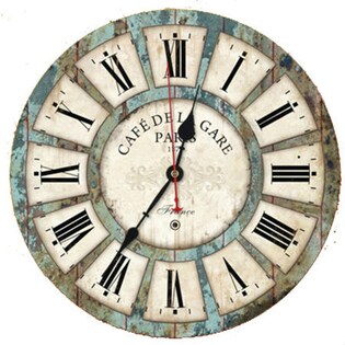【B】アンティーク調 欧風 掛け時計 MDF