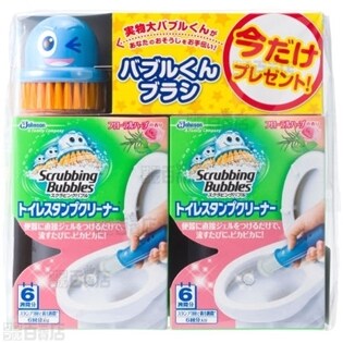 スクラビングバブル　トイレスタンプクリーナー　バブル君ミニブラシ付　2コパック　フローラルハーブ