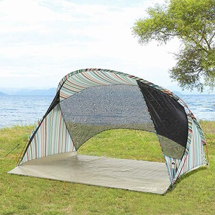 LOGOS ストライプ 木かげパラシェード（ブルー）