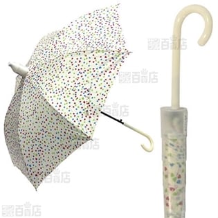 【白】水滴防止スライドカバー付き 60cm ジャンプ傘（女性用）
