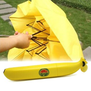 【イエロー】雨の日も楽しい バナナ傘 携帯に便利