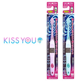 キスユー(KISS YOU) イオン歯ブラシ 極細コンパクト ふつう 6本(透明ブルー・透明ピンク 各3本)