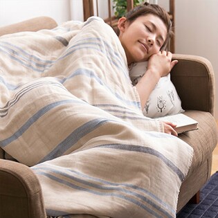 【ブルー】泉州産 やわらか3層ワッフルマルチケット