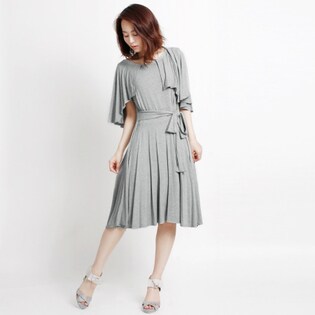 Martha ケープスリーブカットソーワンピース gr グレー Lを税込 送料込でお試し サンプル百貨店 Martha