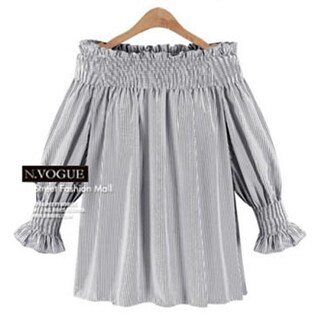 オフショルダーバルーン袖ブラウス / nb-16b-038e-z / グレー / フリー