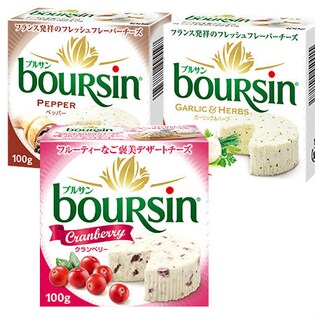 ブルサン ガーリック&ハーブ/ペッパー/クランベリー 100g 3種計6個
