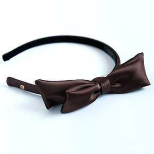 Alexandredeparis Basic Satin Diva Serre Tete10cm リボンカチューシャ ブラウン / alex-hb18028-h