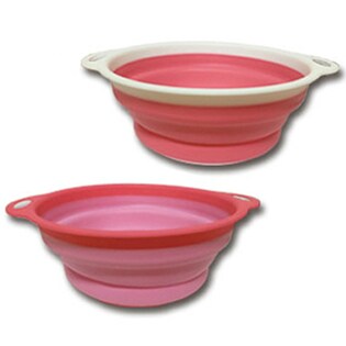 キッチンスッキリ 小さく畳めるザル＆ボウルセット ポップカラー