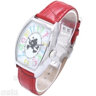 【ミニー赤ベルト】大人のためのミッキー＆ミニー ビックサイズ オートマチック腕時計 / 104