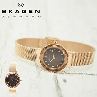 スカーゲン(SKAGEN)/スチール レディース腕時計/ブラウンシェル×ローズゴールド/456SRR1